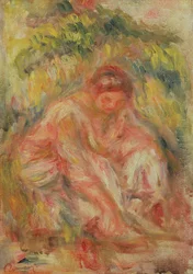 Frau in der Landschaft ruhend, 1916